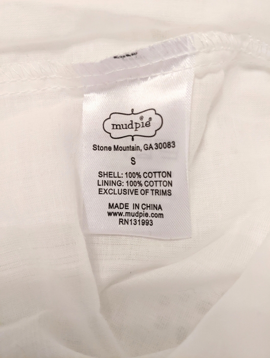 NWT MUDPIE Babydoll White Eyelet Lace Tiered Knee Length Ruffles Dress Small - Picture 4 of 6